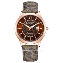 BONIA BNB10877-1543 Monogram Sapphire Crystal Genuine Leather