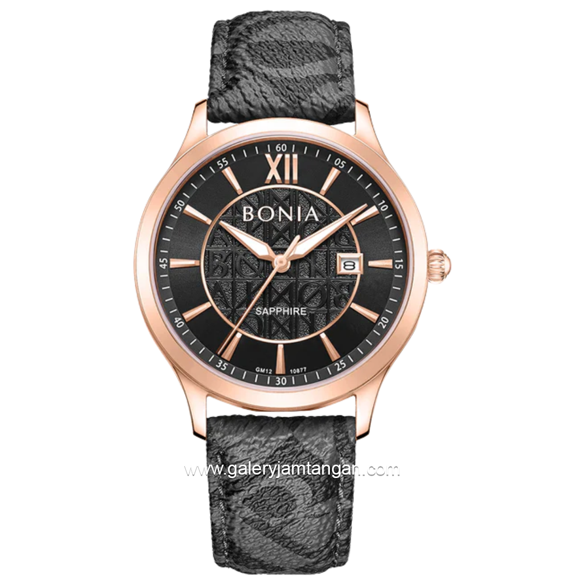 BONIA BNB10877-2537 Monogram Sapphire Crystal Genuine Leather