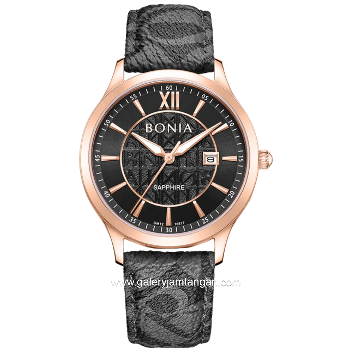 BONIA BNB10877-2537 Monogram Sapphire Crystal Genuine Leather