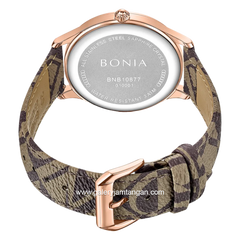 BONIA BNB10877-2547 Monogram Sapphire Crystal Genuine Leather