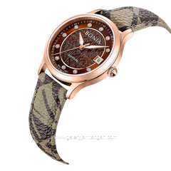 BONIA BNB10877-2547 Monogram Sapphire Crystal Genuine Leather
