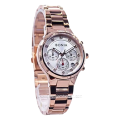 BONIA BNB195-2517C Rosegold Dial Silver Stainless Steel