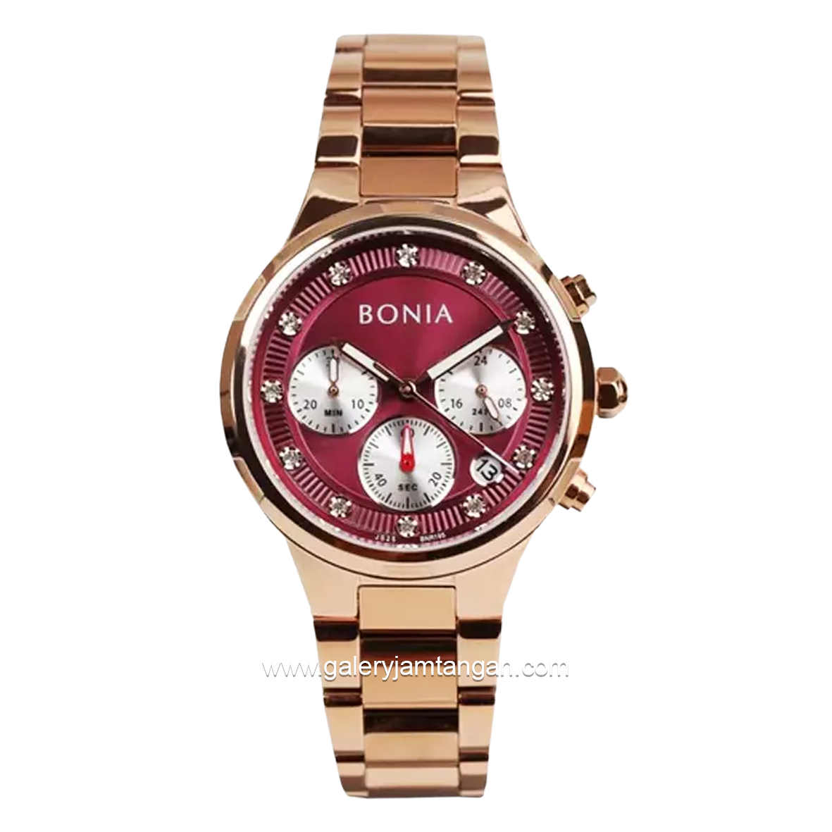 BONIA BNB195-2567C Rosegold Dial Red Wine Stainless Steel