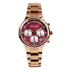 BONIA BNB195-2567C Rosegold Dial Red Wine Stainless Steel