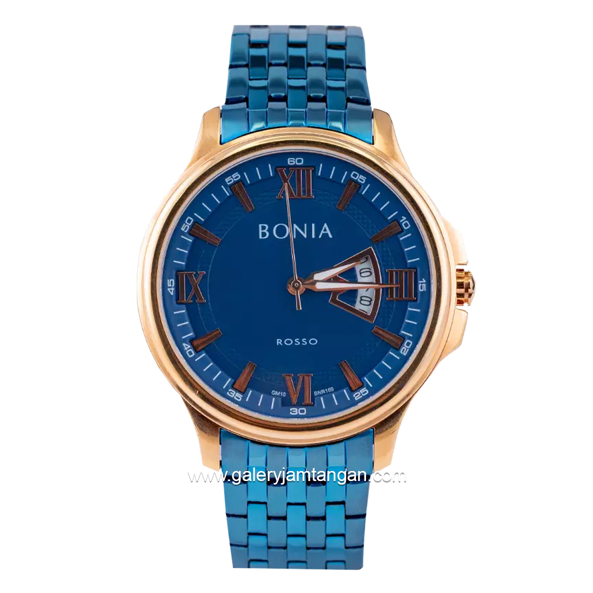 BONIA BNR169-1583 Blue Rosegold Stainless Steel Strap