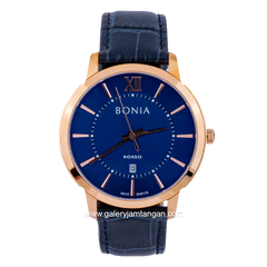 BONIA BNR176-1583 Me's Watches Navy Rosegold Leather Strap