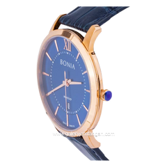 BONIA BNR176-1583 Me's Watches Navy Rosegold Leather Strap