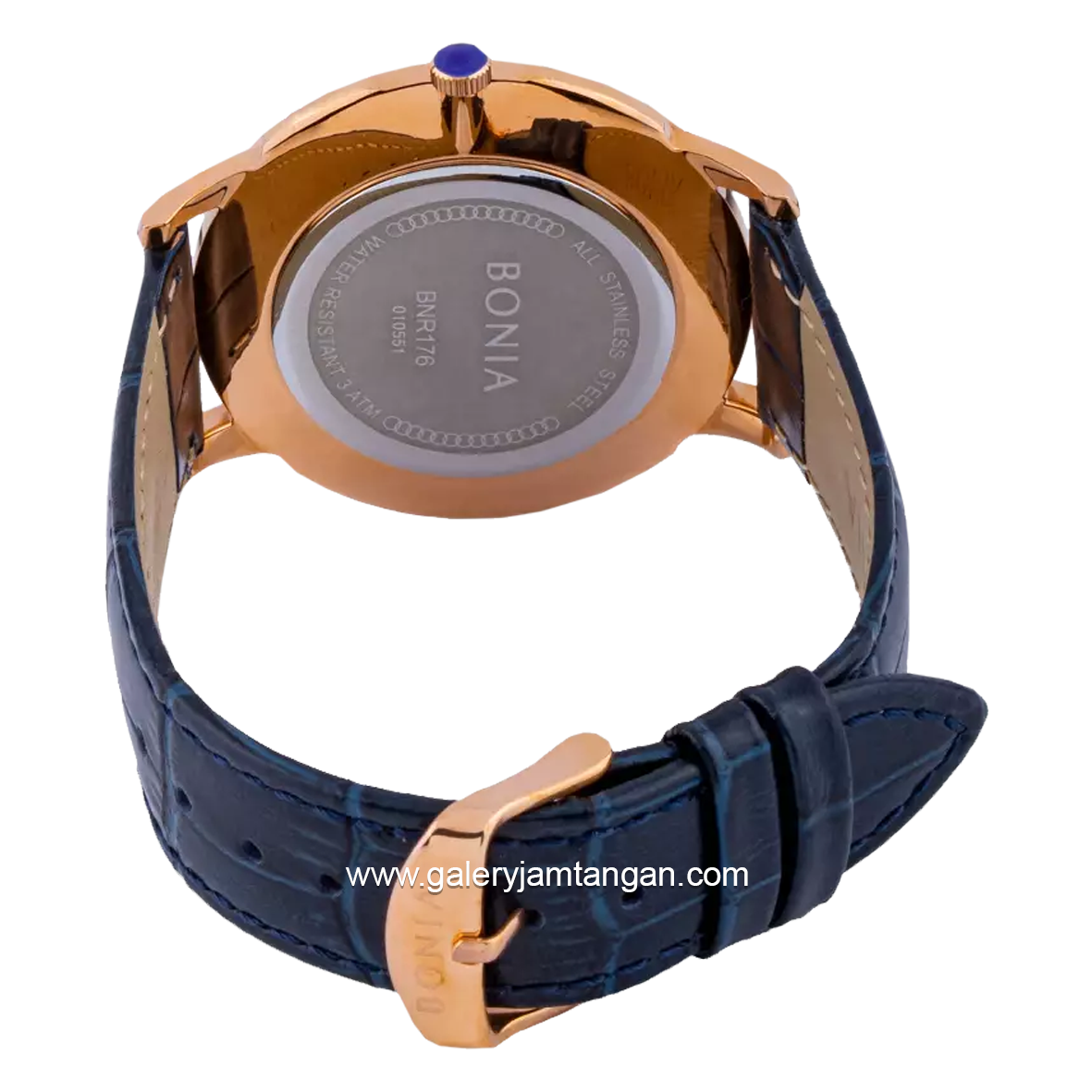 BONIA BNR176-1583 Me's Watches Navy Rosegold Leather Strap