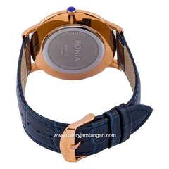 BONIA BNR176-1583 Me's Watches Navy Rosegold Leather Strap