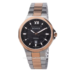 BONIA BNR181-1633S Silver Rosegold Dial Black Stainless Steel Strap