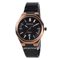 BONIA BNR185-1532 Black Rosegold Stainless Steel Strap