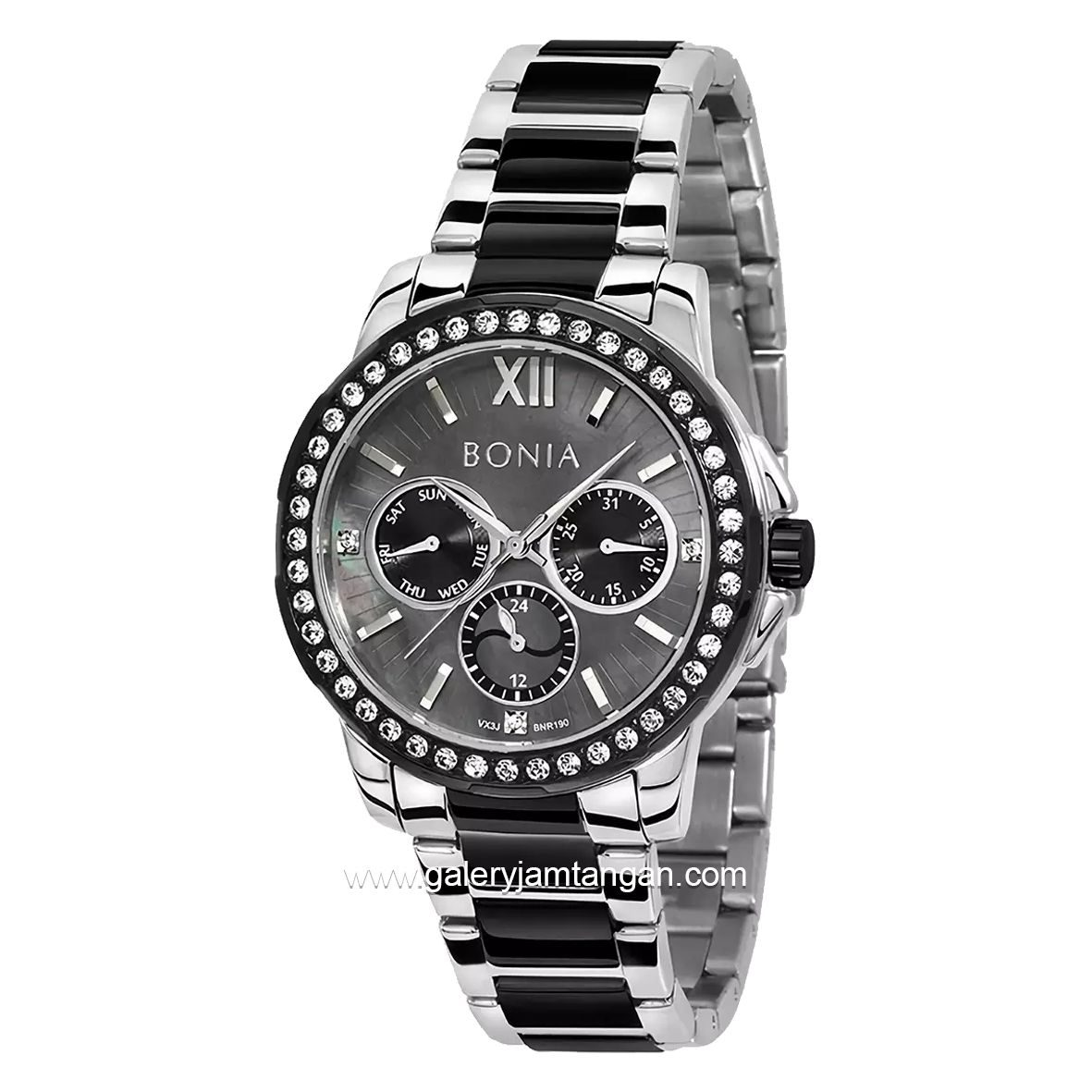 BONIA BNR190-2333S Silver Black Multifunction Stainless Steel