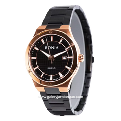 BONIA BNR192-1032 Men's Watches Black Rosegold Stainless Steel