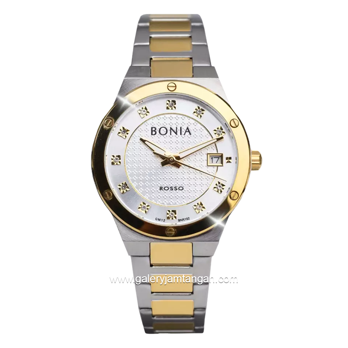 BONIA BNR192-2117 Silver Gold Dial White Stainless Steel
