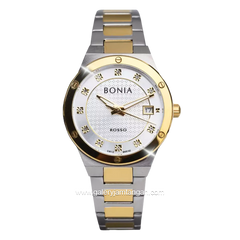 BONIA BNR192-2117 Silver Gold Dial White Stainless Steel