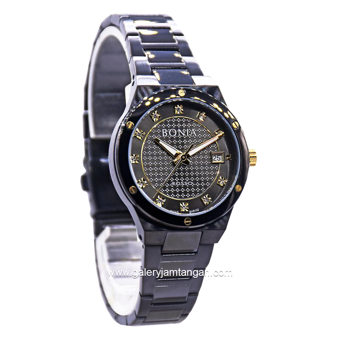 BONIA BNR192-2837 Black Hour Marker Gold Stainless Steel