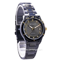 BONIA BNR192-2837 Black Hour Marker Gold Stainless Steel