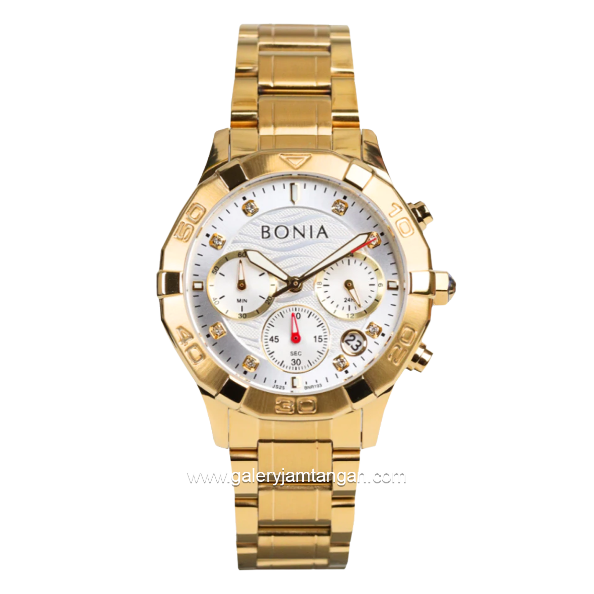 BONIA BNR193-2217C Chronograph Gold Dial White Stainless Steel