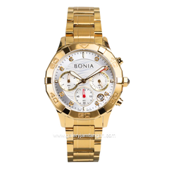 BONIA BNR193-2217C Chronograph Gold Dial White Stainless Steel
