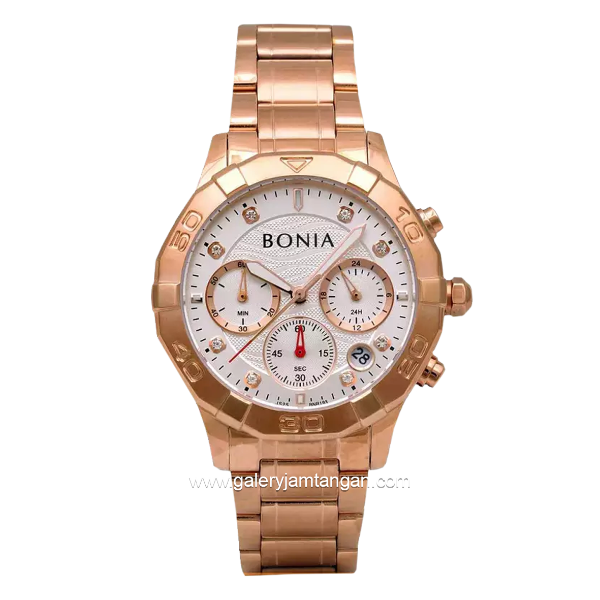 BONIA BNR193-2517C Chronograph Rosegold Dial White Stainless Steel