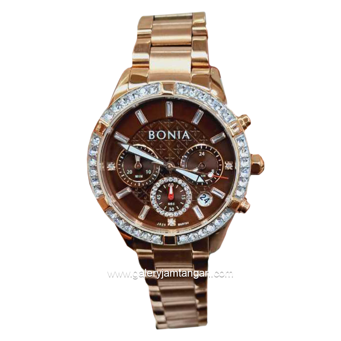 BONIA BNR194-2547C Chronograph Rosegold Dial Brown Stainless Steel