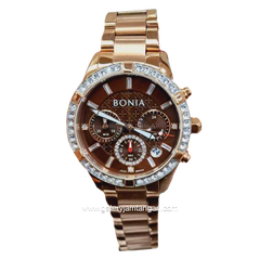 BONIA BNR194-2547C Chronograph Rosegold Dial Brown Stainless Steel