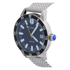 BONIA BNB10364-1332 Silver Dial Black Sapphire Crystal Sandrope Strap