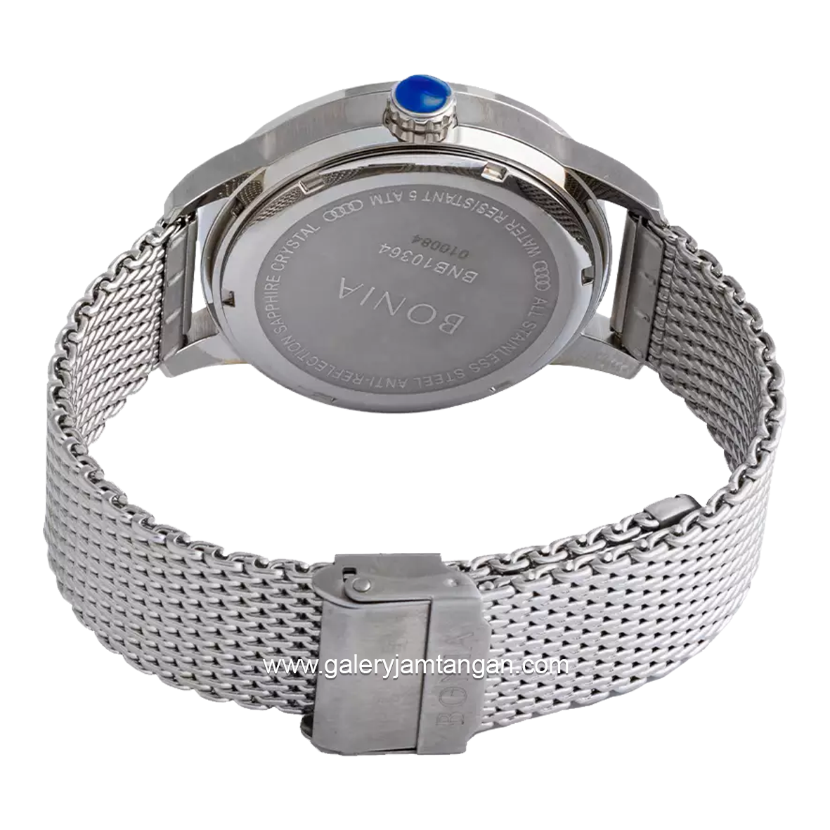 BONIA BNB10364-1392 Silver Dial Green Sapphire Crystal Sandrope Strap