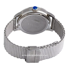 BONIA BNB10364-1392 Silver Dial Green Sapphire Crystal Sandrope Strap