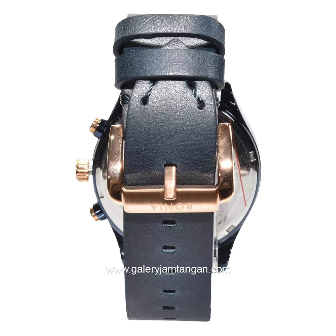 BONIA BNB10393-1582C Blue Rosegold Chronograph Leather Strap