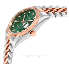 BONIA BNB10550-1696 Silver Combinasi Rosegold Dial Green Stainless Steel