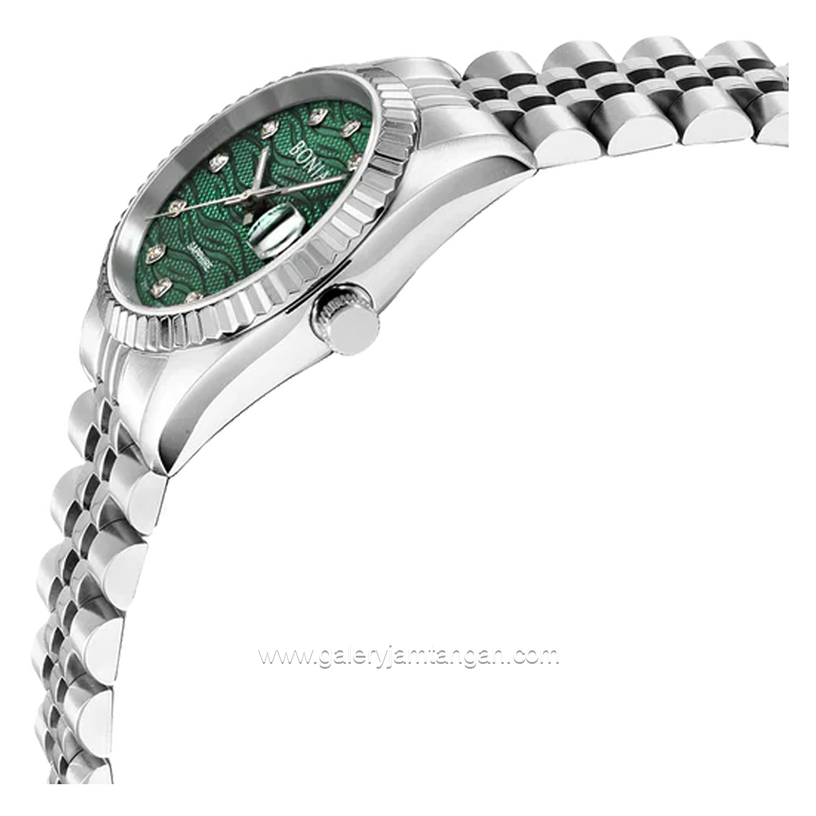 BONIA BNB10550-3307 Silver Dial Green Sapphire Crystal Stainless Steel