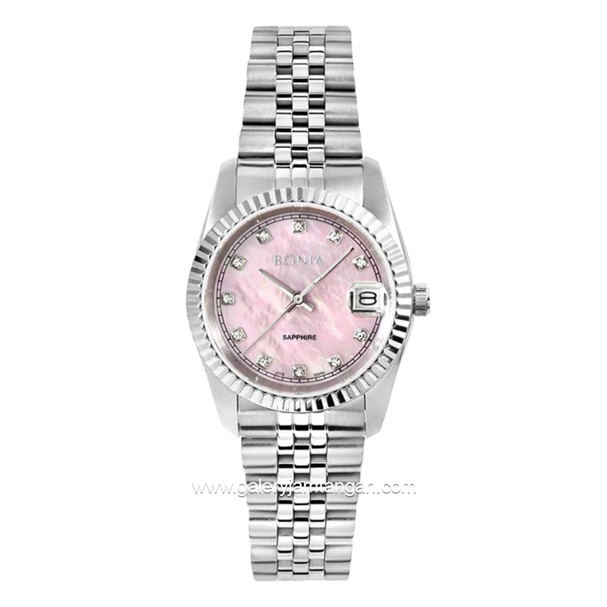 BONIA BNB10550-3377 Women's Watches Silver Dial Pink Stainless Steel