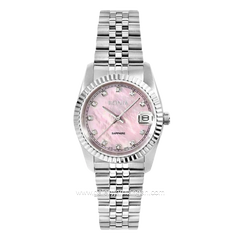 BONIA BNB10550-3377 Women's Watches Silver Dial Pink Stainless Steel