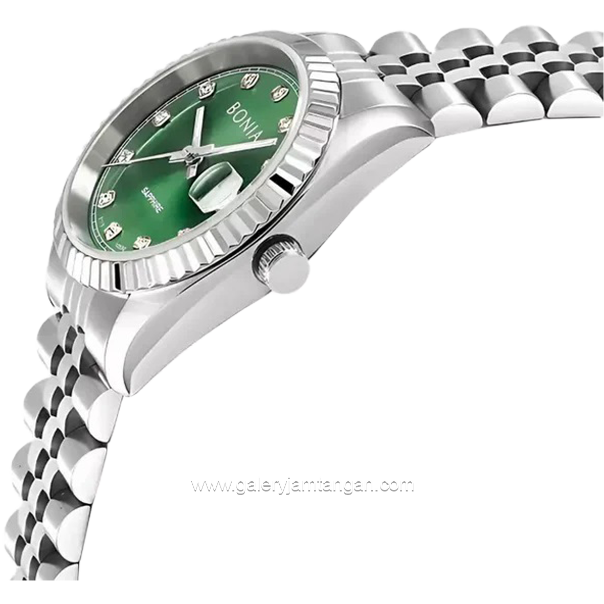 BONIA BNB10550-3398 Silver Dial Green Stainless Steel