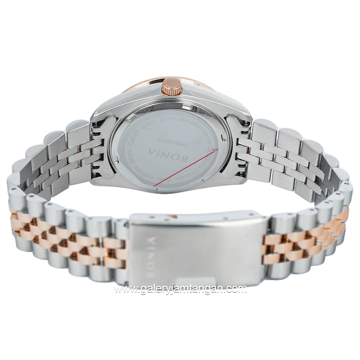 BONIA BNB10550-3646S Silver Rosegold Dial Brown Stainless Steel