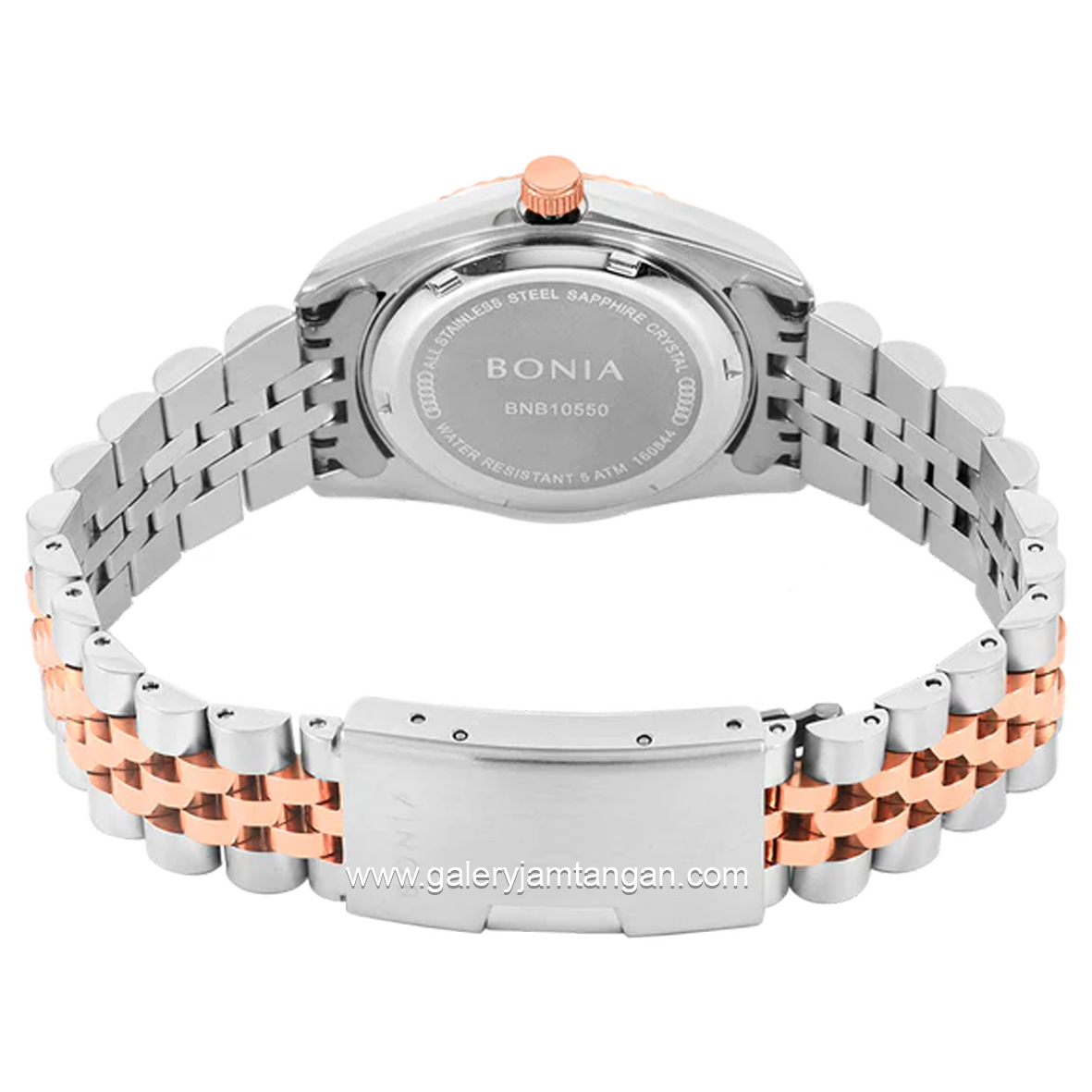 BONIA BNB10550-3696 Silver Combinasi Rosegold Dial Green Stainless Steel