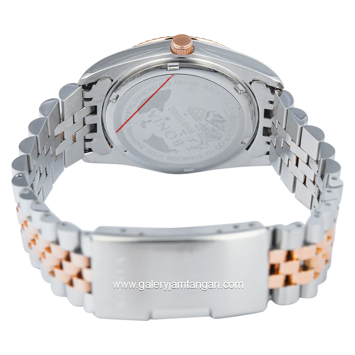 BONIA BNB10552-1643 Combination Silver Rosegold Dial Brown Stainless Steel