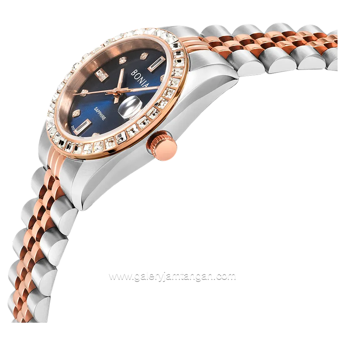 BONIA BNB10553-3687S Silver Rosegold Dial Blue Stainless Strap
