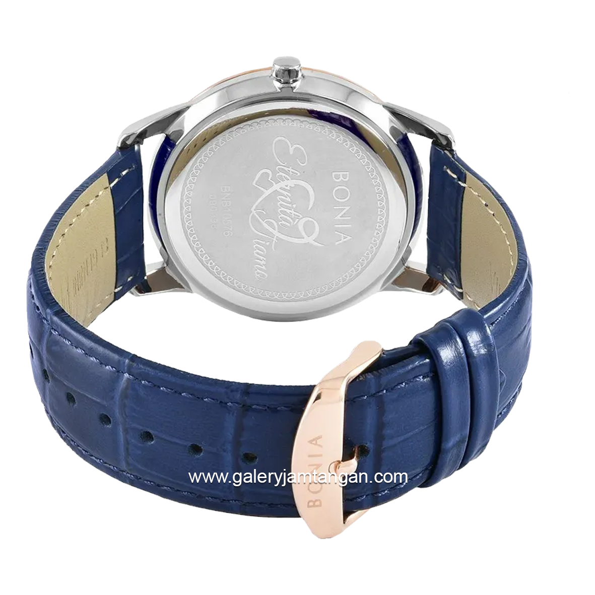BONIA BNB10576-1387 Blue Rosegold Leather Strap