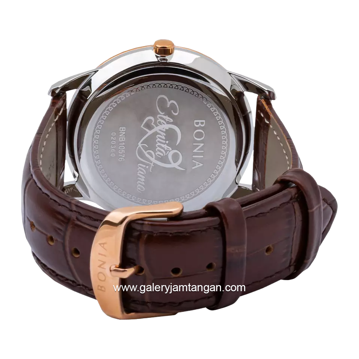 BONIA BNB10576-1347 Brown Rosegold Leather Strap