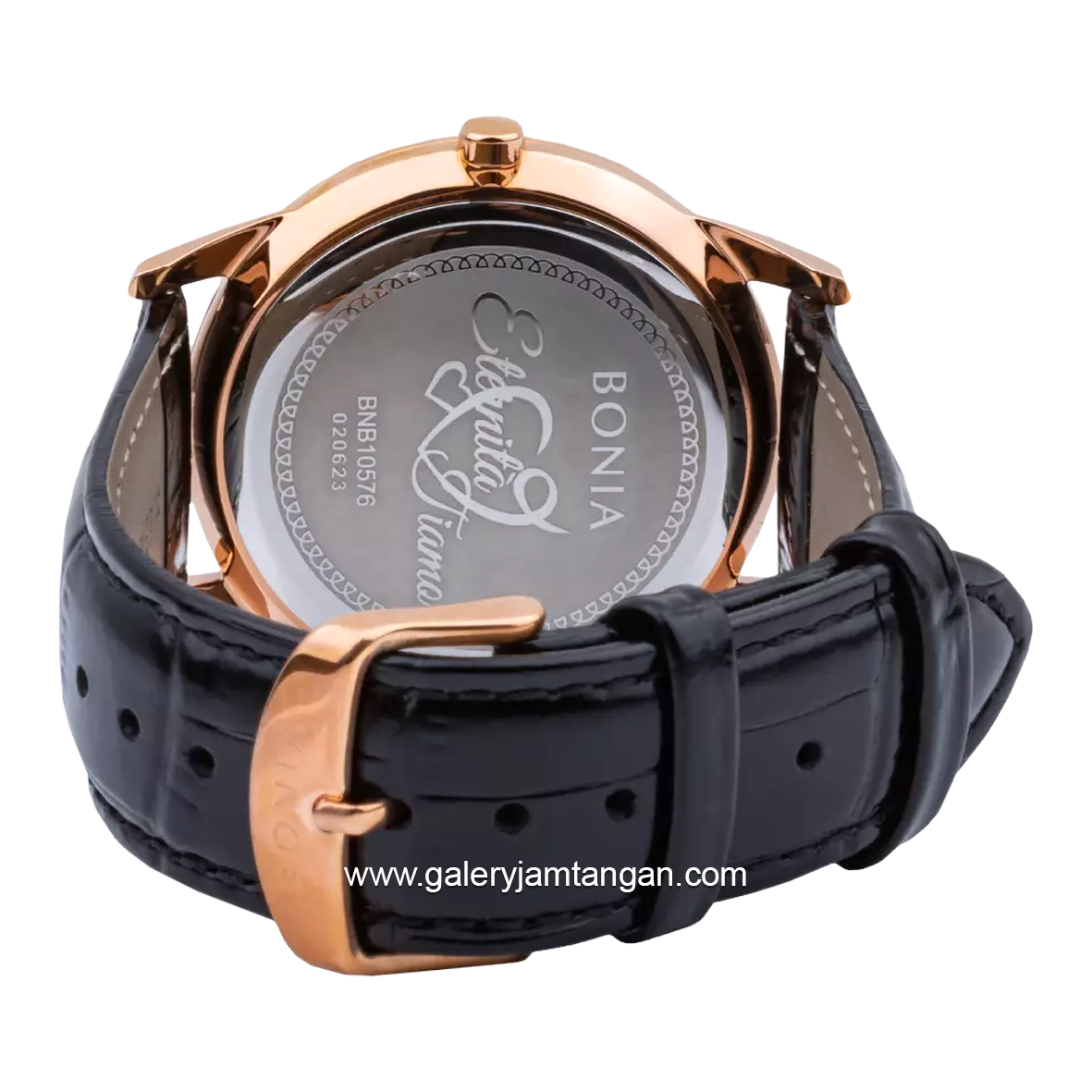 BONIA BNB10576-1599 Black Rosegold For Man Dial Green Leather Strap