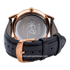 BONIA BNB10576-1599 Black Rosegold For Man Dial Green Leather Strap