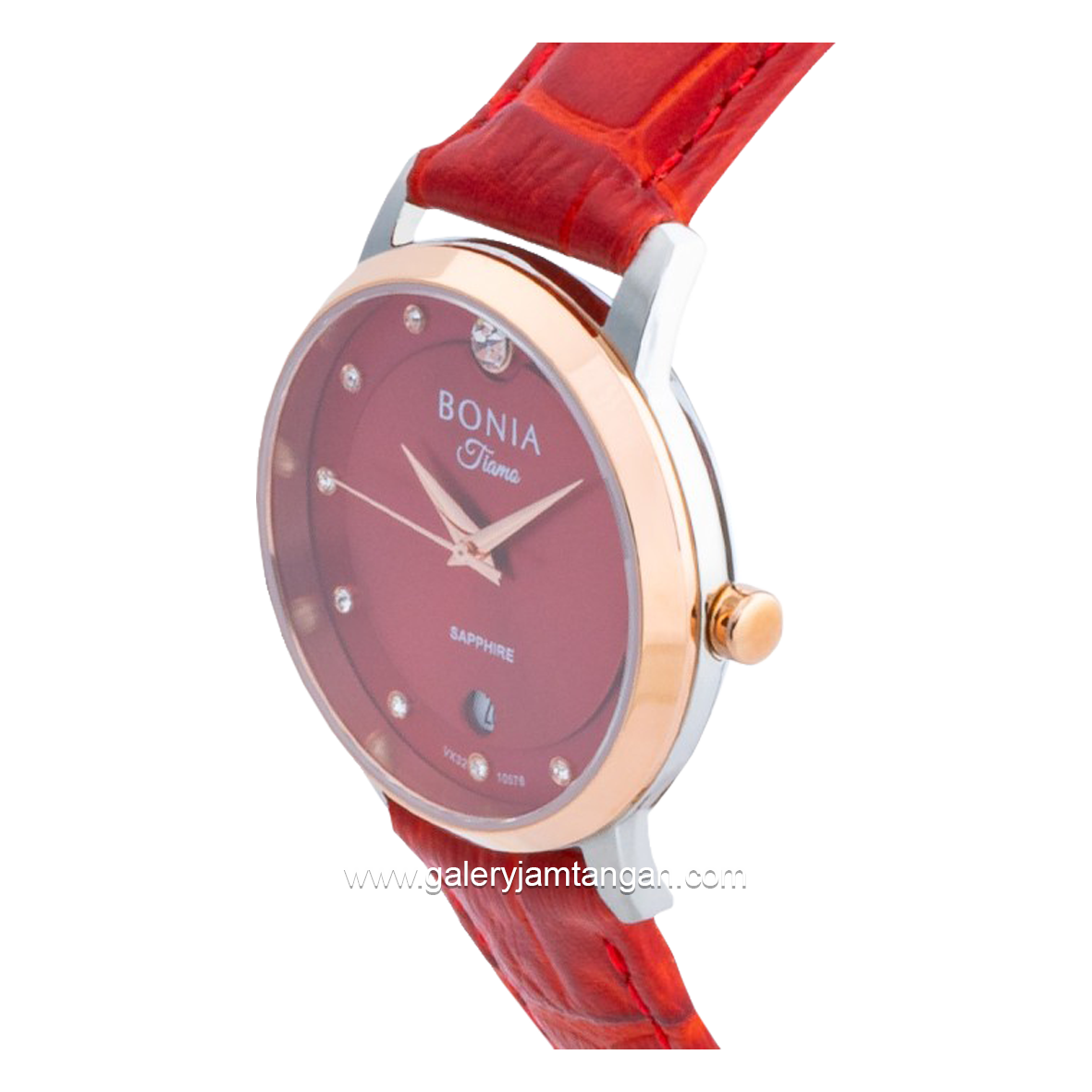 BONIA BNB10576-2367 Red Rosegold Leather Strap