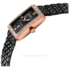BONIA BNB10811-2033S Black Rosegold Sapphire Crystal Stainless Steel