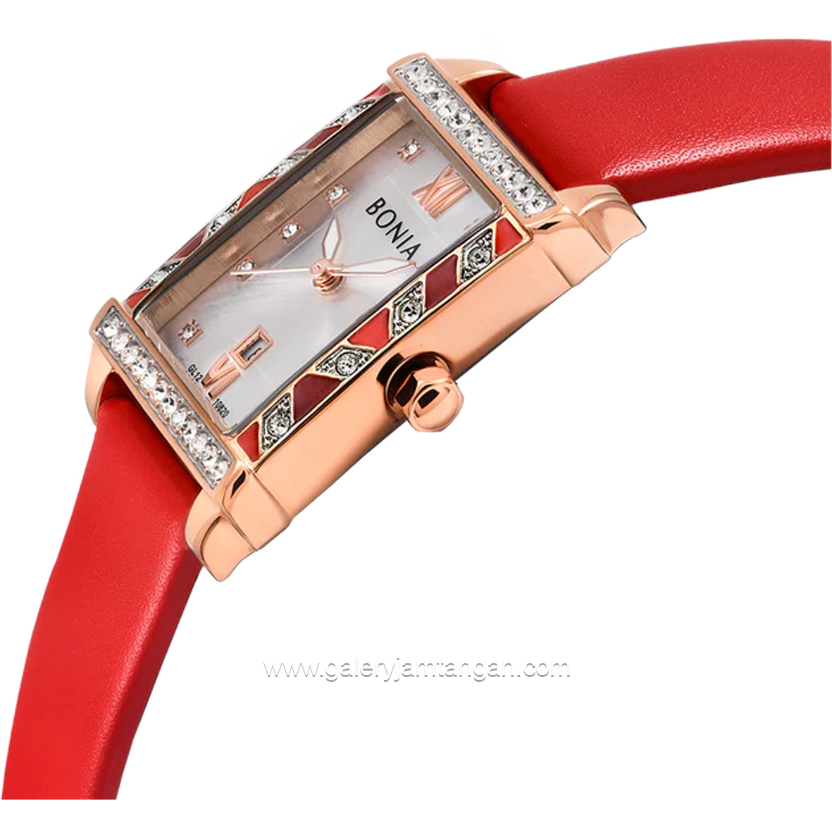 BONIA BNB10820-2513S Red Rosegold Leather Strap