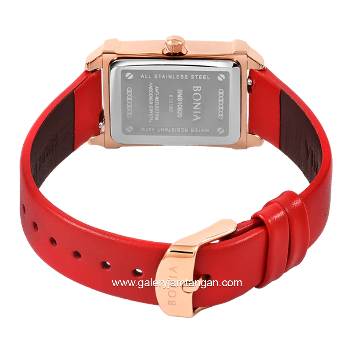 BONIA BNB10820-2513S Red Rosegold Leather Strap