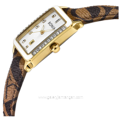 BONIA BNB10829-2217S Brown Gold Dial White Leather Strap