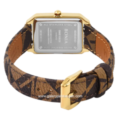 BONIA BNB10829-2217S Brown Gold Dial White Leather Strap