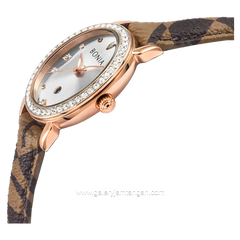 BONIA BNB10830-2517S Brown Rosegold Dial White Leather Strap